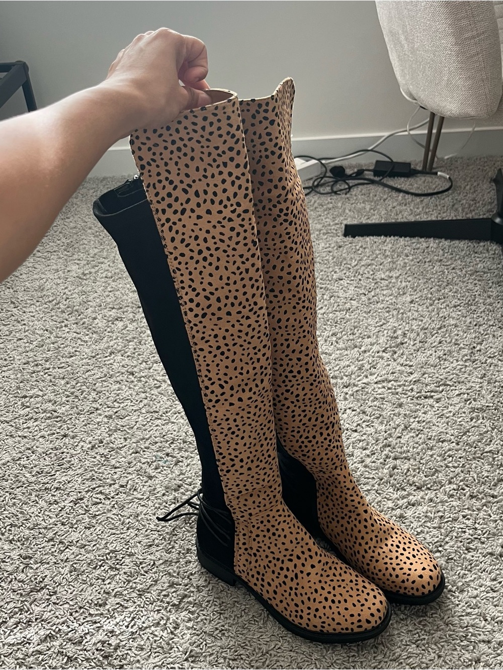Knee high Leopard Print Boots